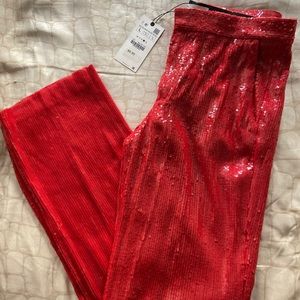 Zara’s Red Sequenced Pants